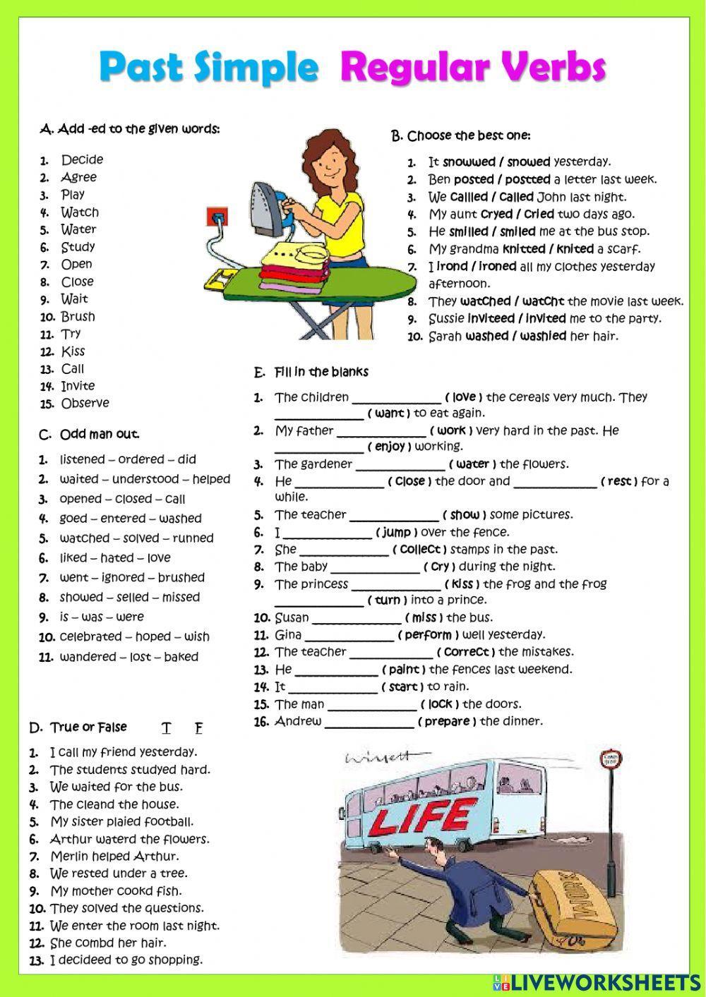 Past simple regular verbs