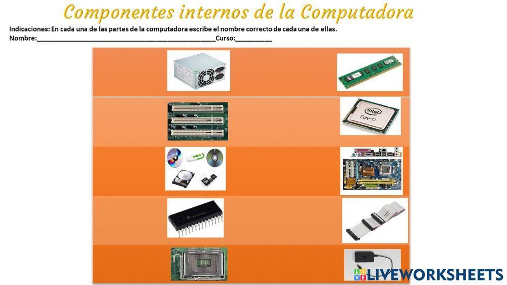 Componentes internos de la computadora