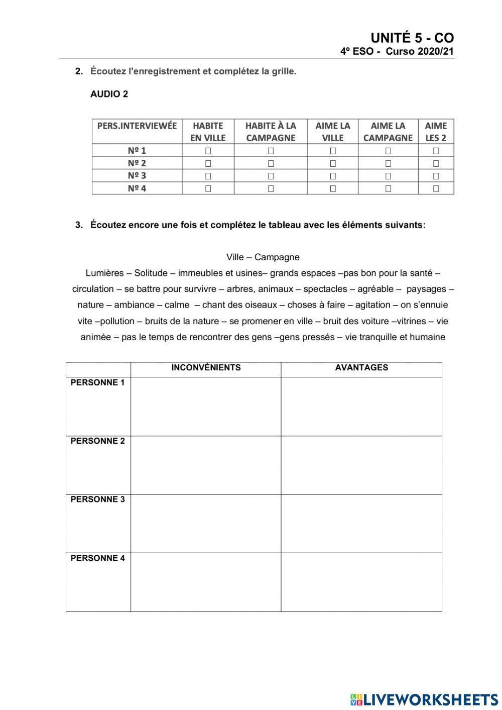 Comprensión oral FLE