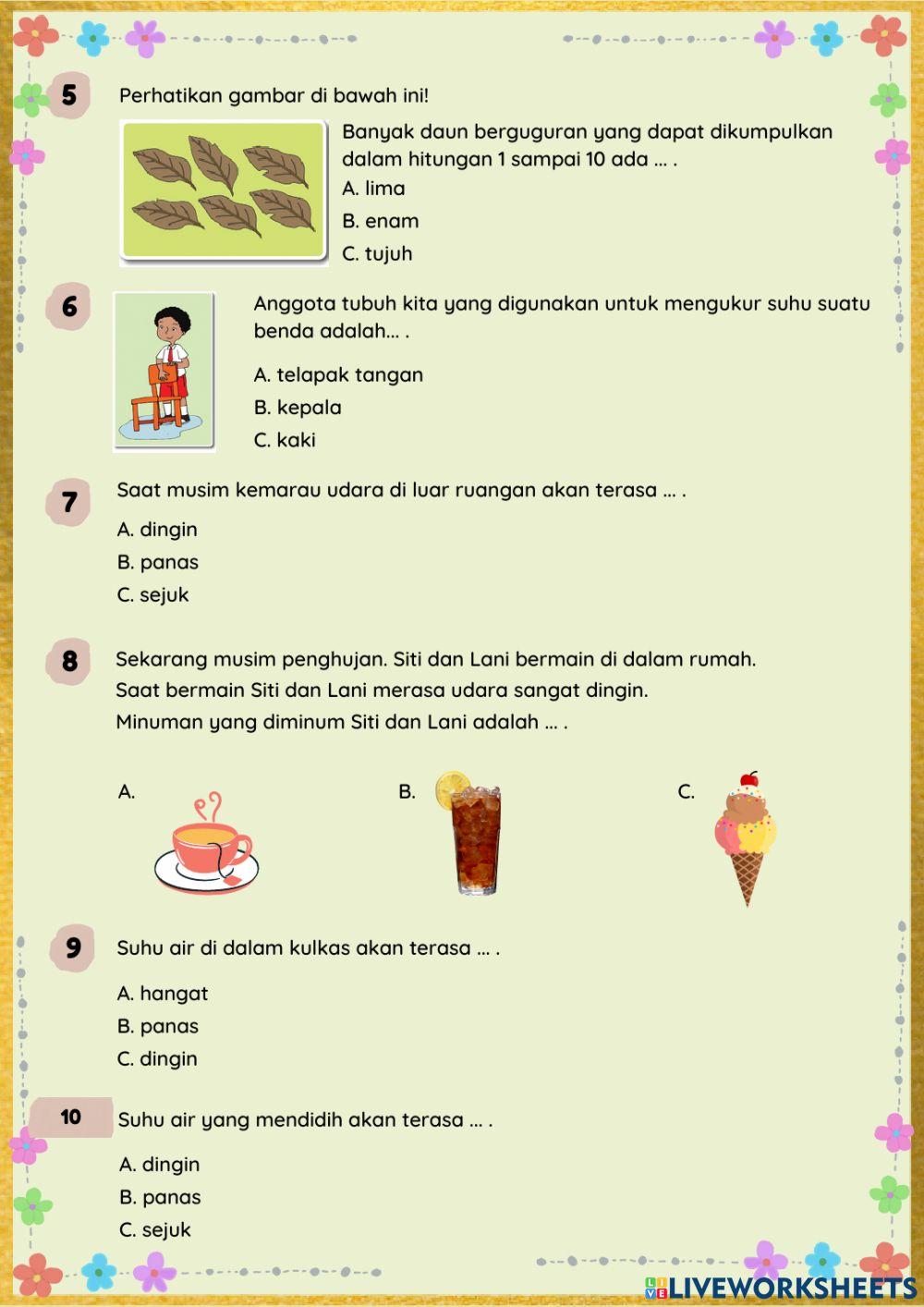 Contoh soal kelas 1 sd membandingkan lama kegiatan Contoh soal kelas 1 sd membandingkan lama kegiatan