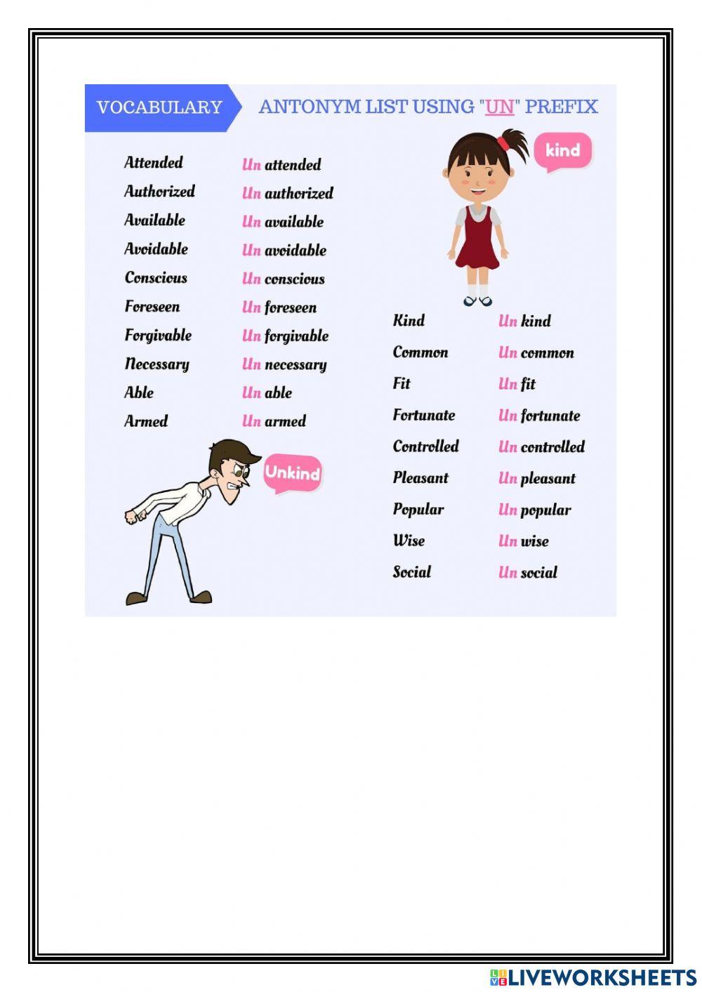 Prefixes