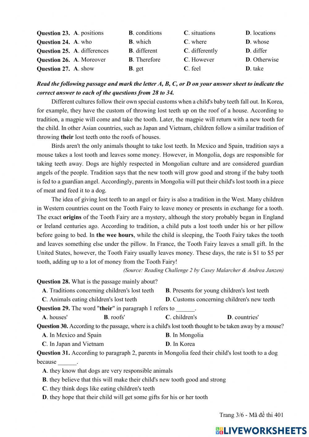 Đề 401 - THPTQG 2017