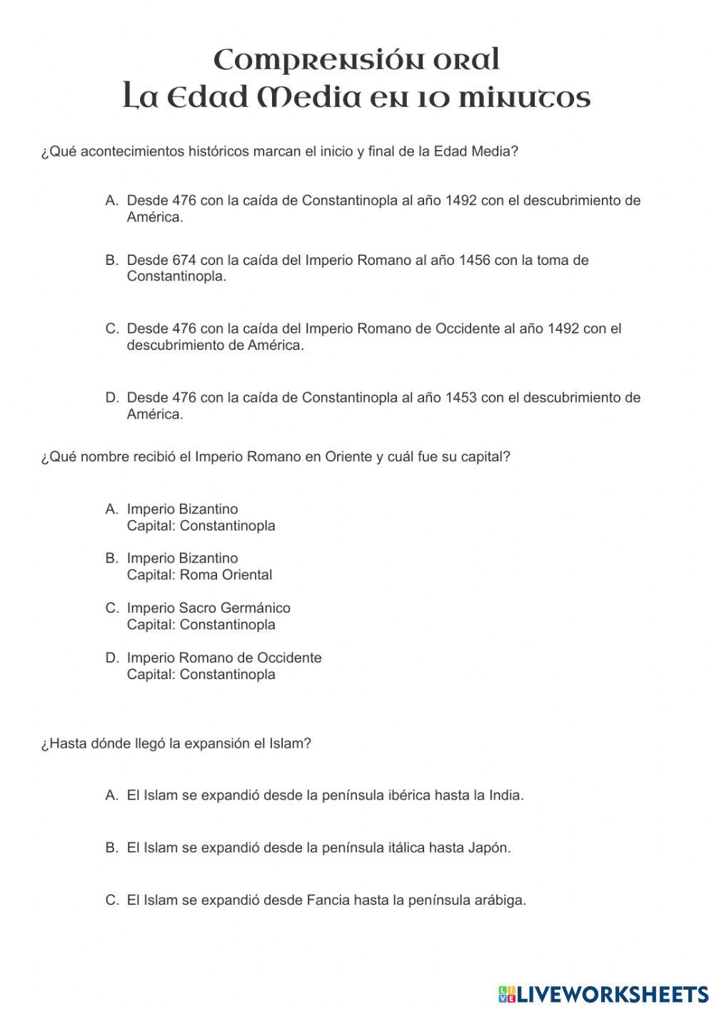 La Edad Media en 10 minutos