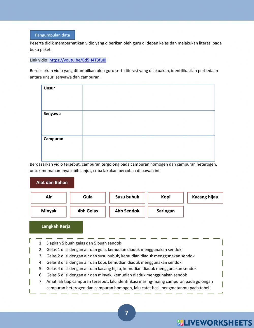 LKPD 2 Zat dan Karakteristik