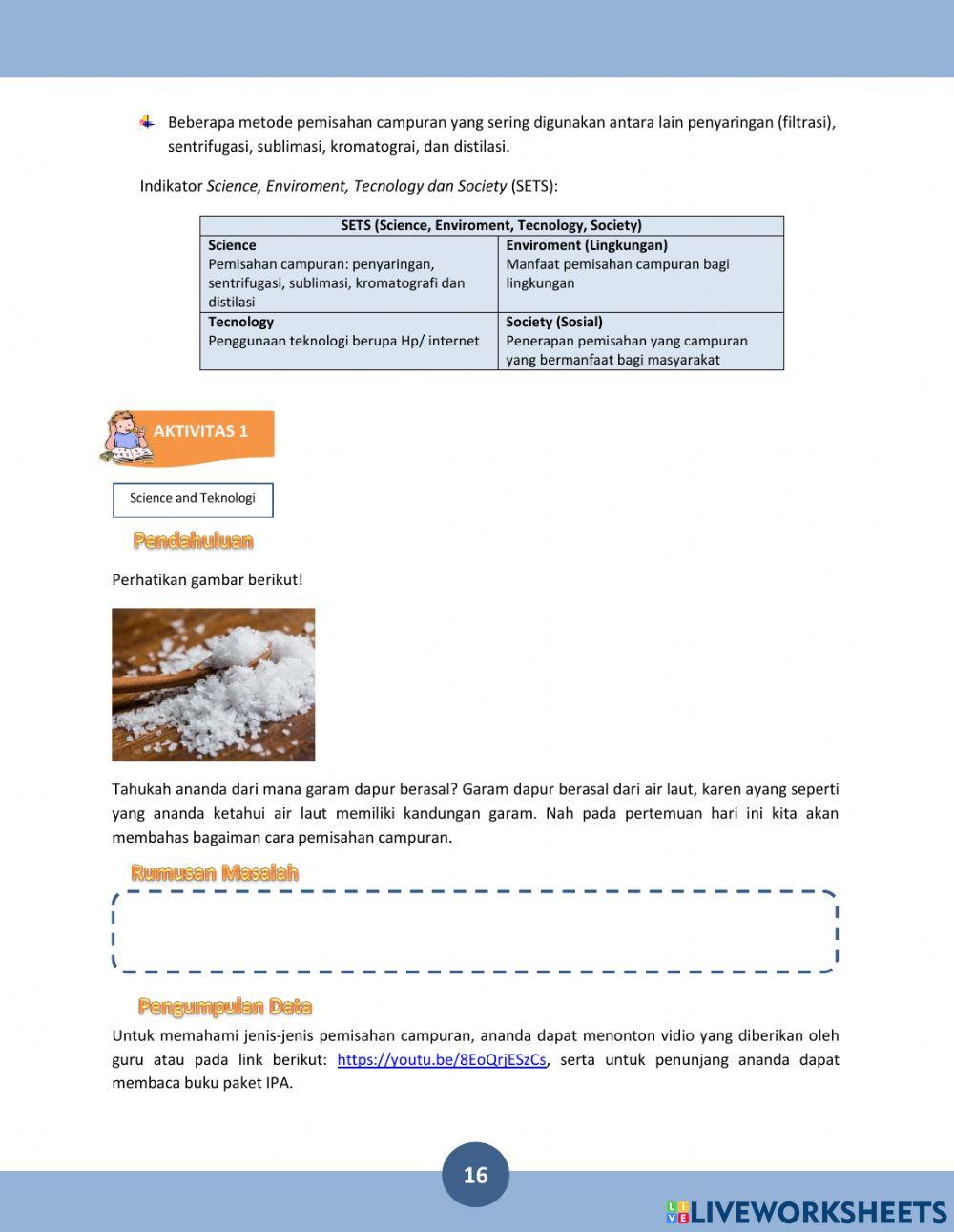 LKPD 4 Zat dan Karakteristiknya