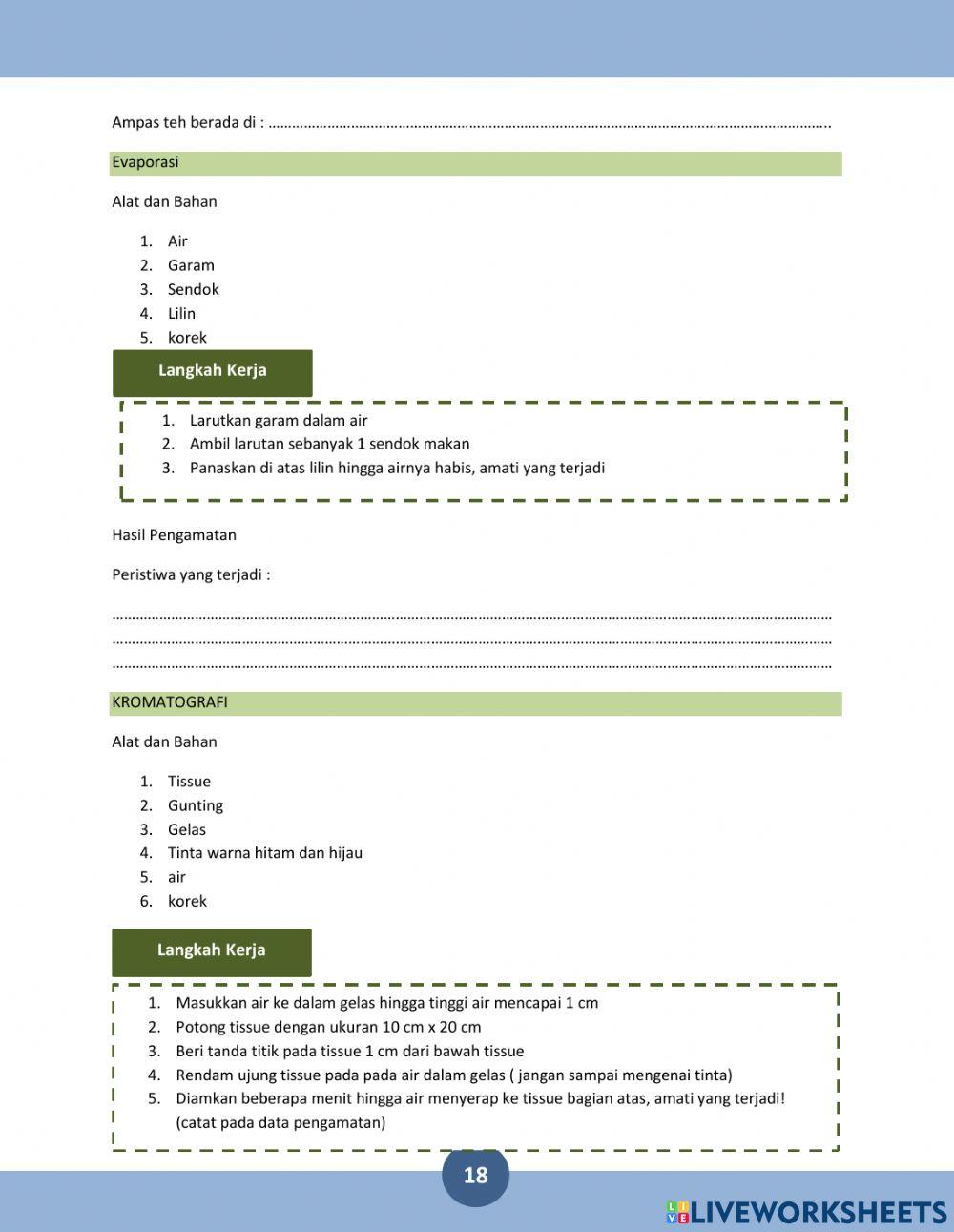 LKPD 4 Zat dan Karakteristiknya