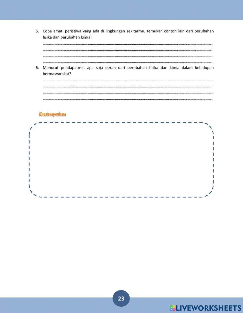 LKPD 5 Zat dan Karakteristiknya