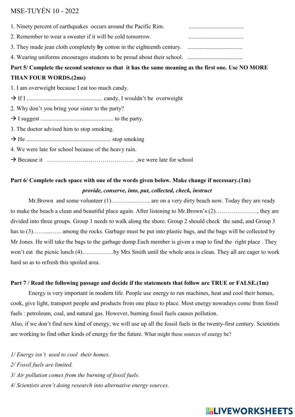 Tuyển sinh vào lớp 10  thpt – đề thi thử - 02