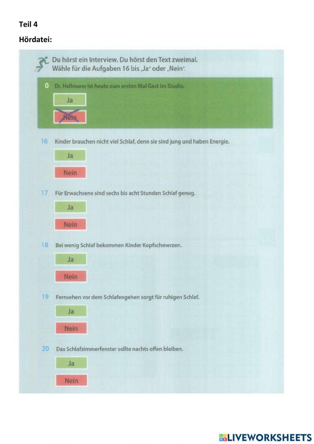 A2 PV Test 10 Hören