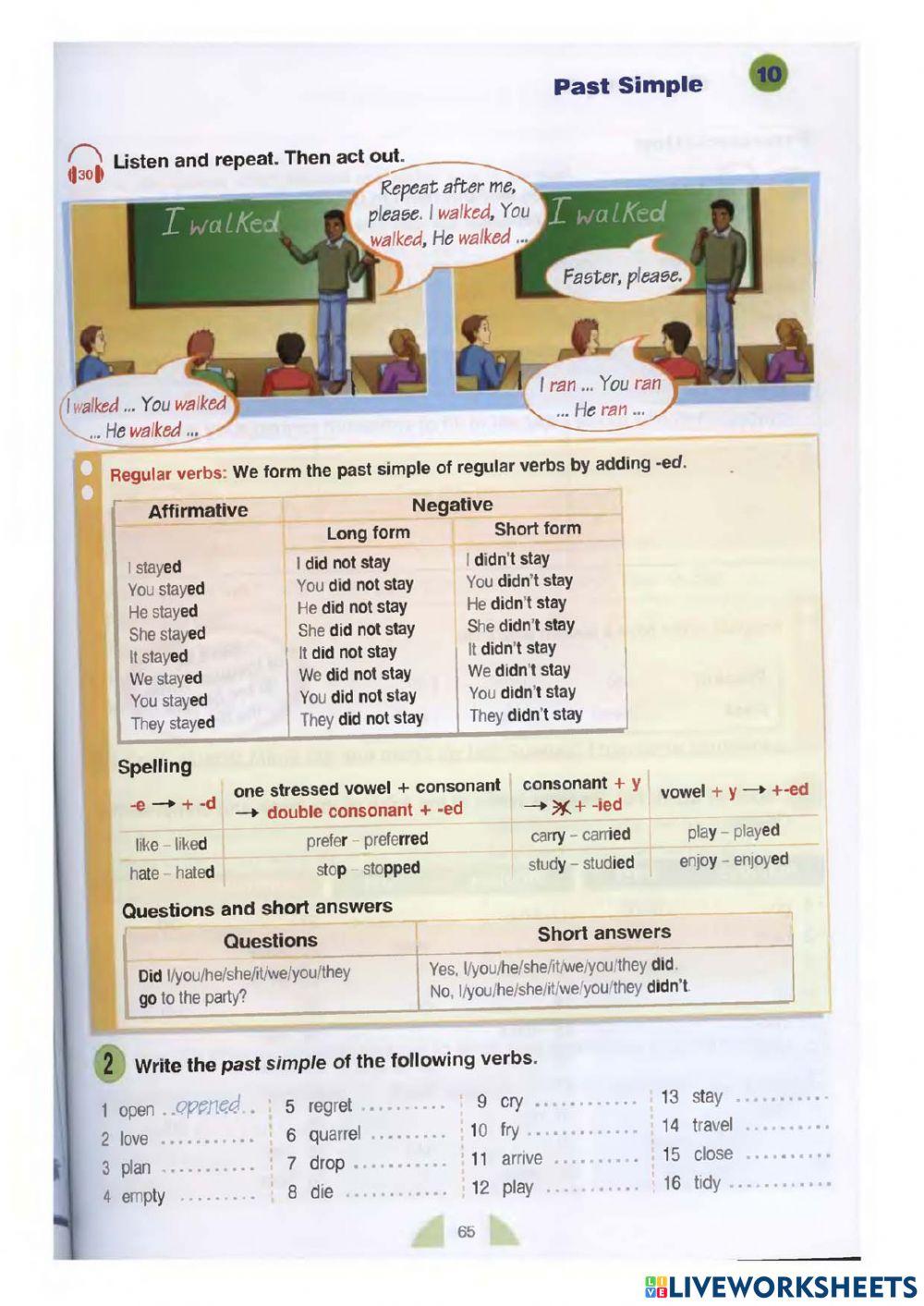 Kid class - Unit 33 - Past simple