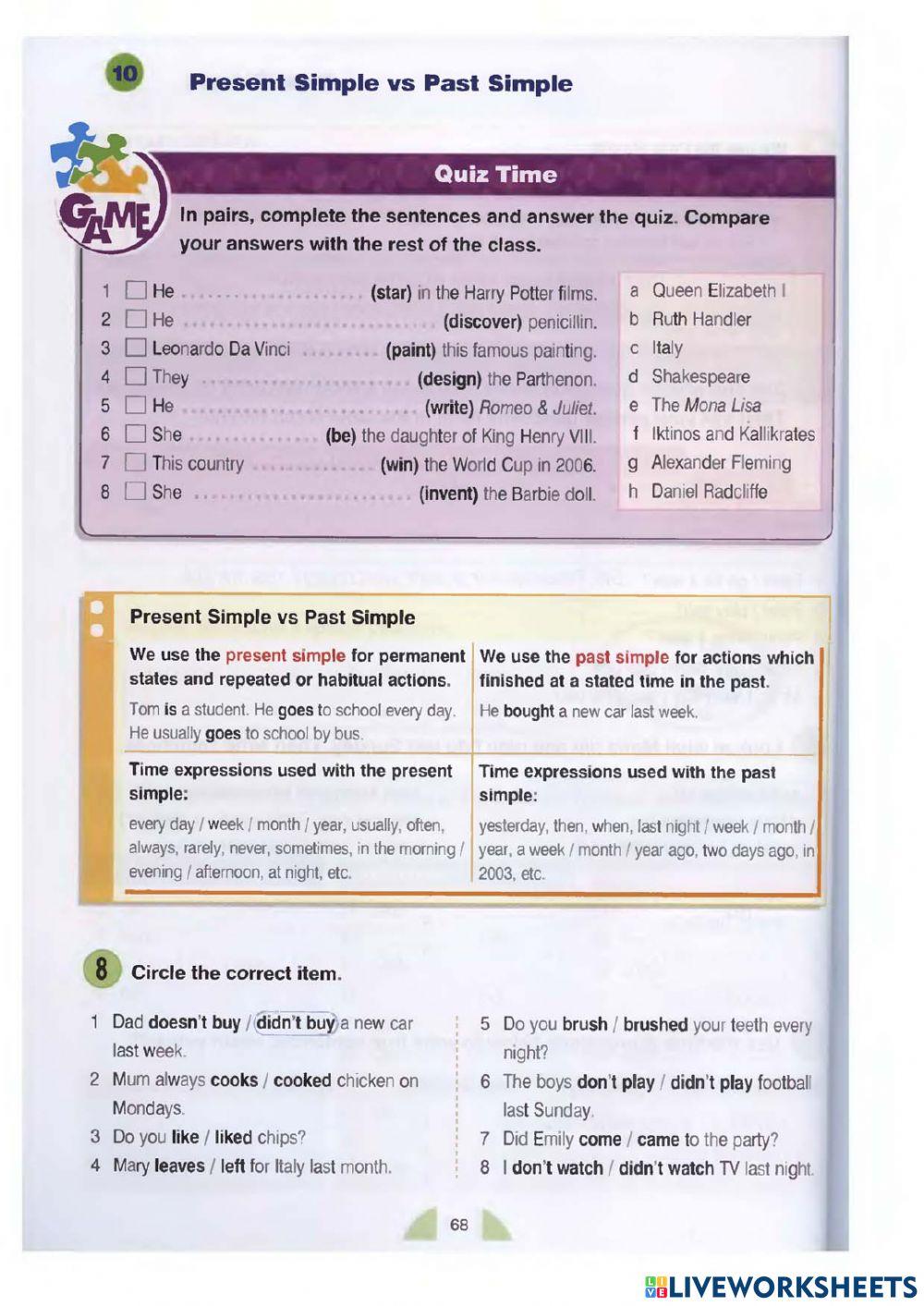 Kid class - Unit 33 - Past simple