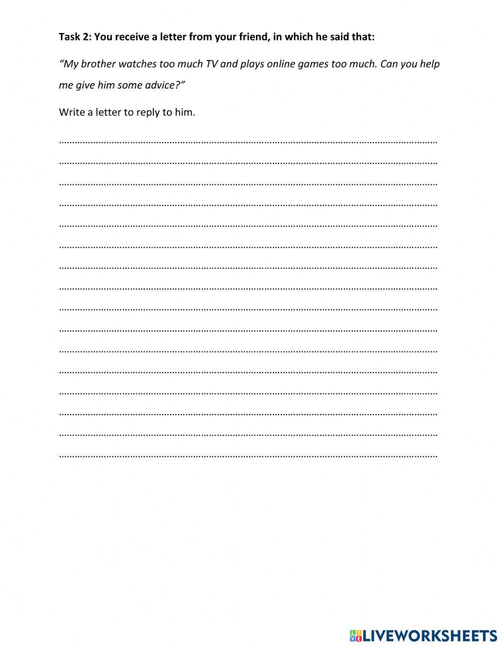 Lớp chuyên 6- Writing test