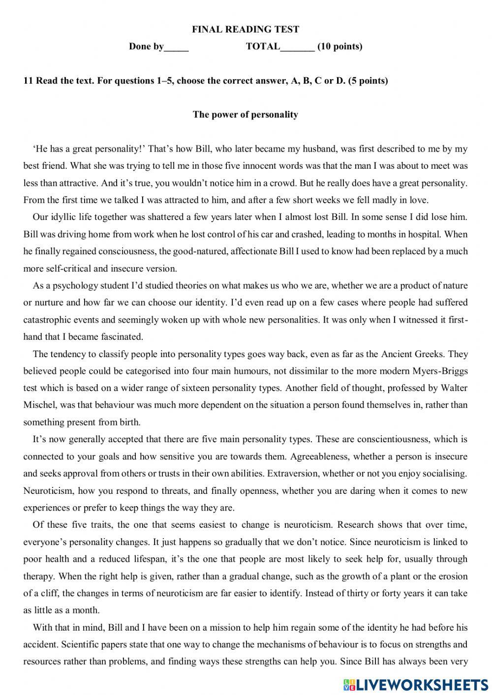 Reading (Second Term)