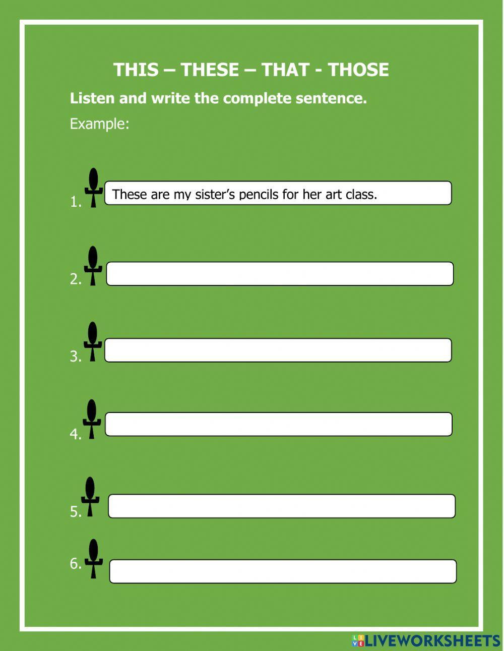 Demonstratives - Listening