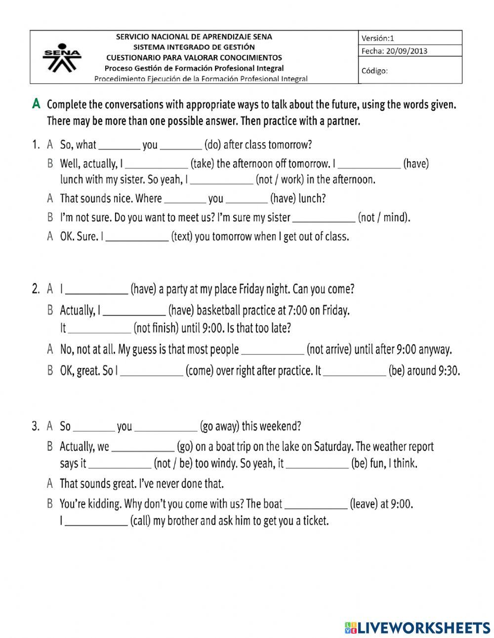 Expressing future - mixed tenses