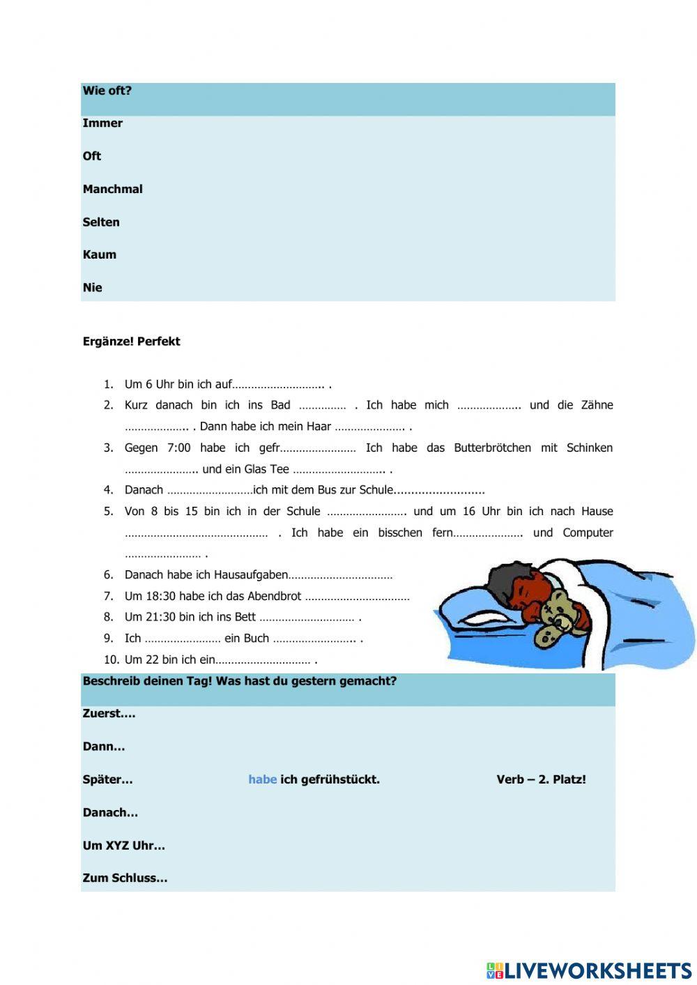 Perfekt - Tagesablauf