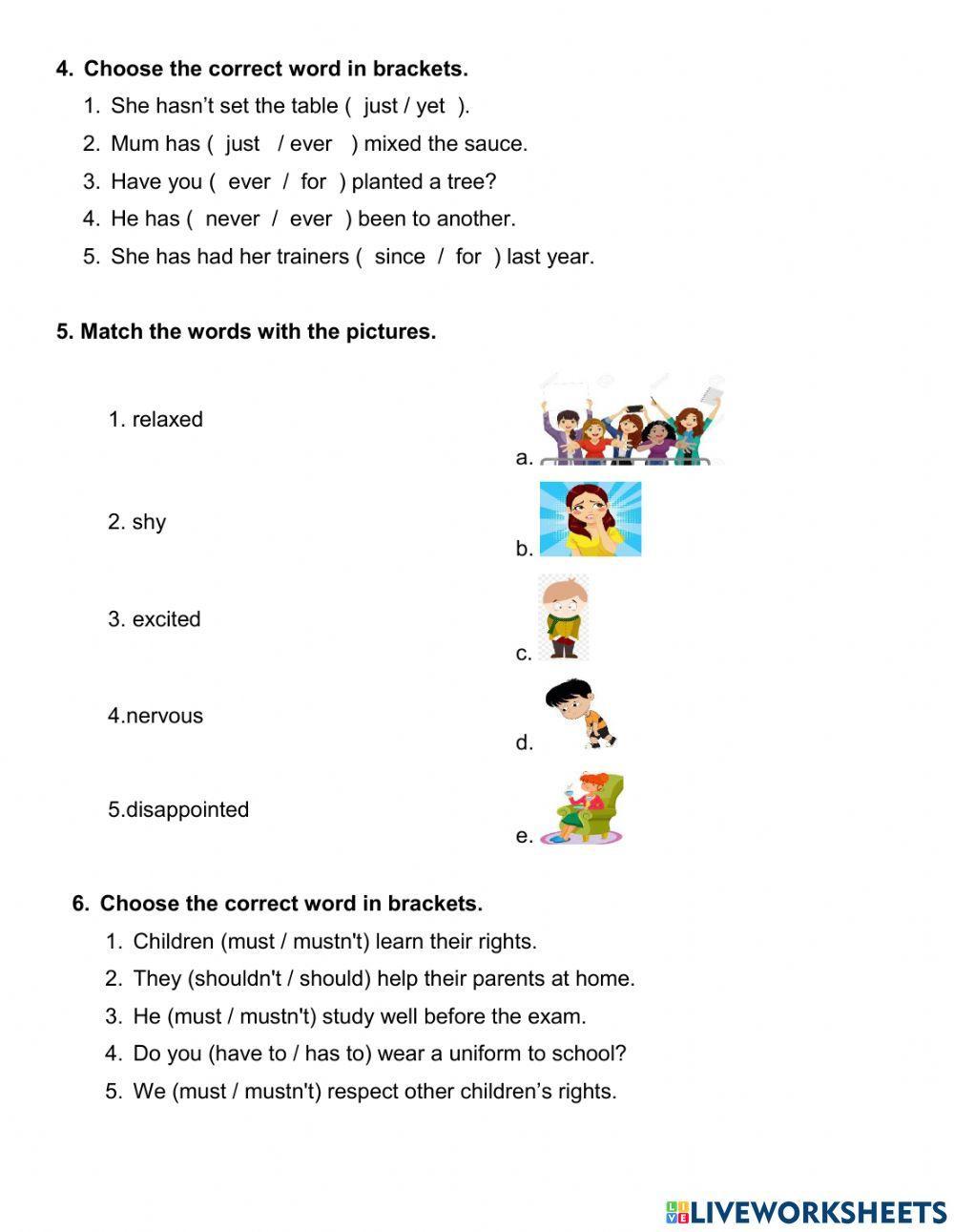 Revision 3- grade 6 worksheet | Live Worksheets