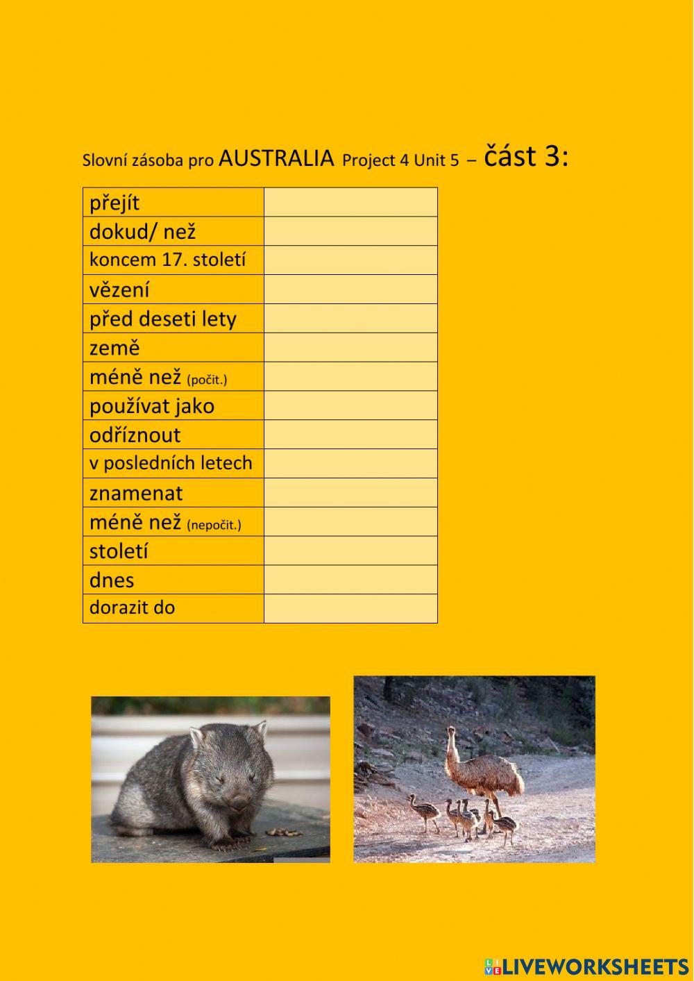 ANG 8 PROJECT 4 UNIT 5 AUSTRALIA  part3 - psaní