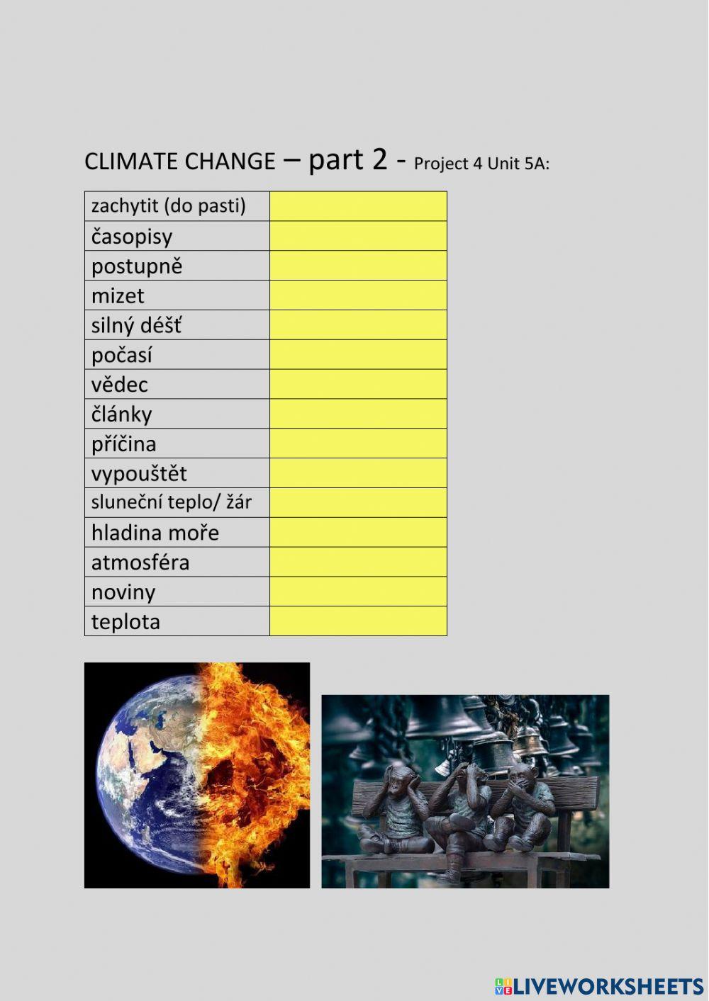 ANG 8 PROJECT 4 UNIT 5A - CLIMATE CHANGE - part2 - psaní