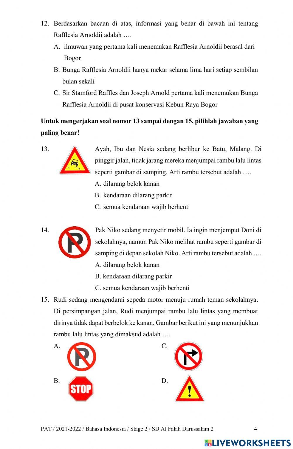 Latihan Soal Bahasa Indonesia Kelas 2