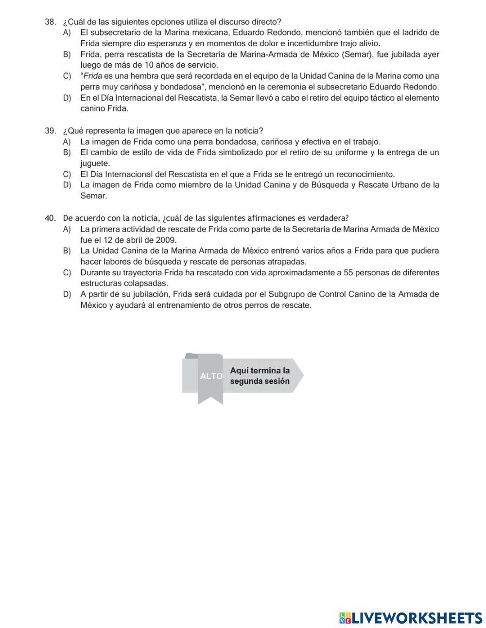 COMPARTIDO QUINTO GRADO Español Sesión 2