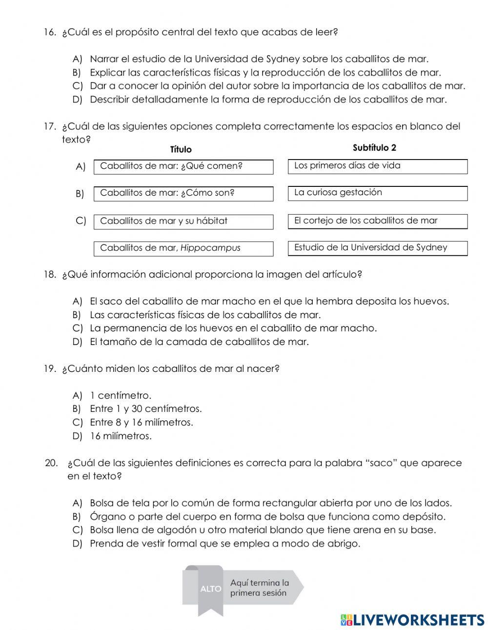 COMPARTIDO CUARTO GRADO Español Sesión 1