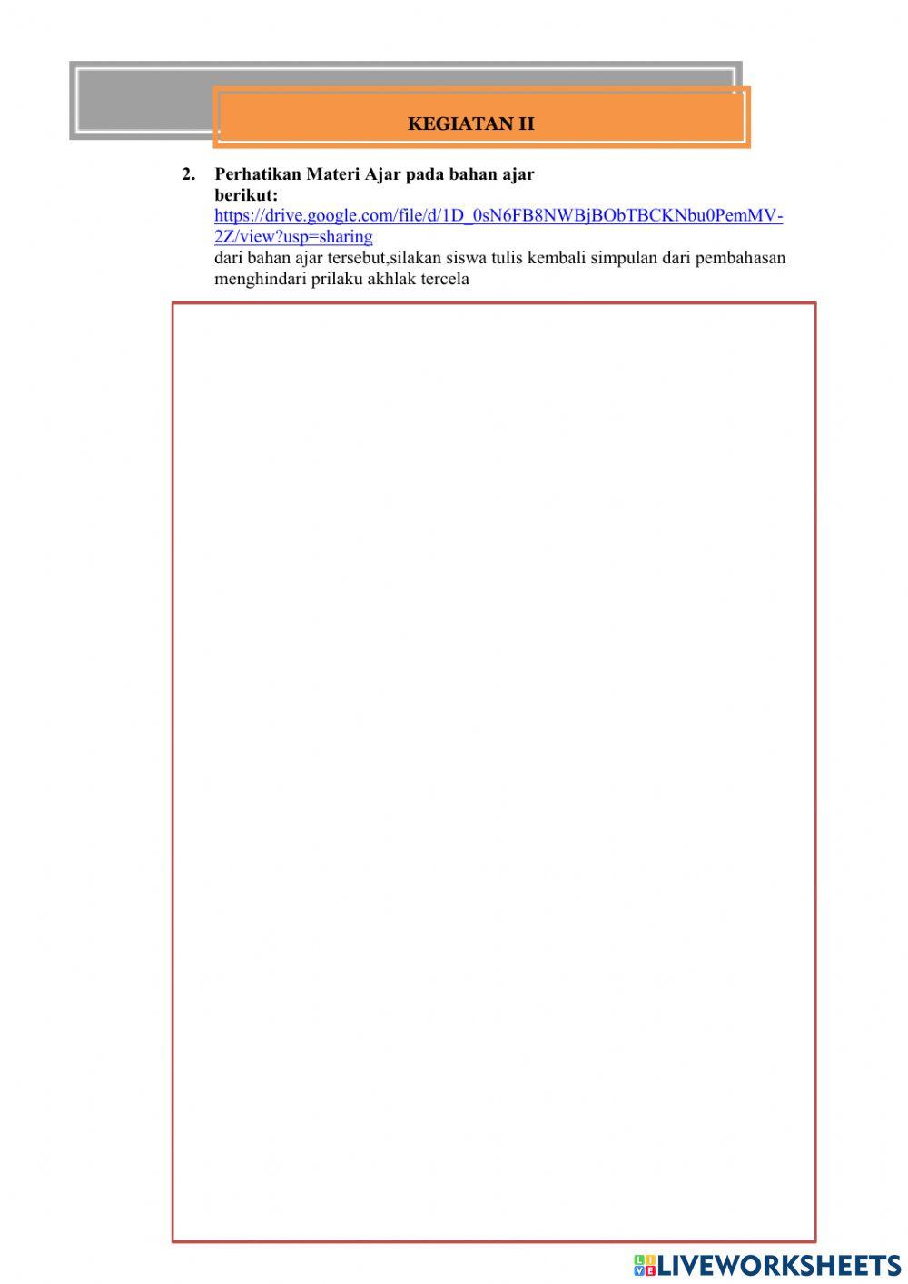 LKPD Akidah Akhlak XI