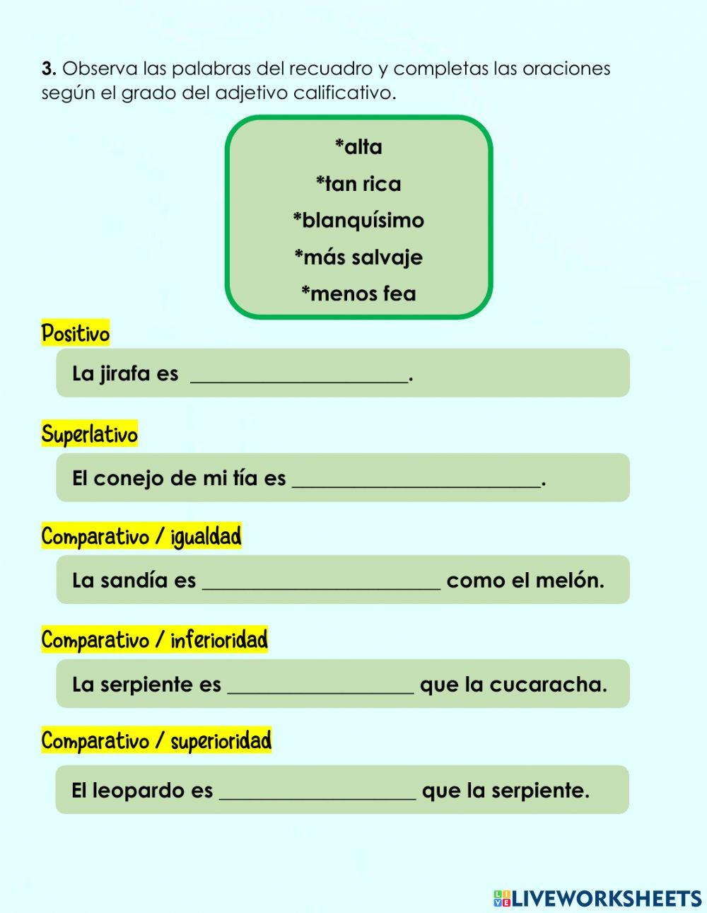 Prueba Corta -2 de Lenguaje