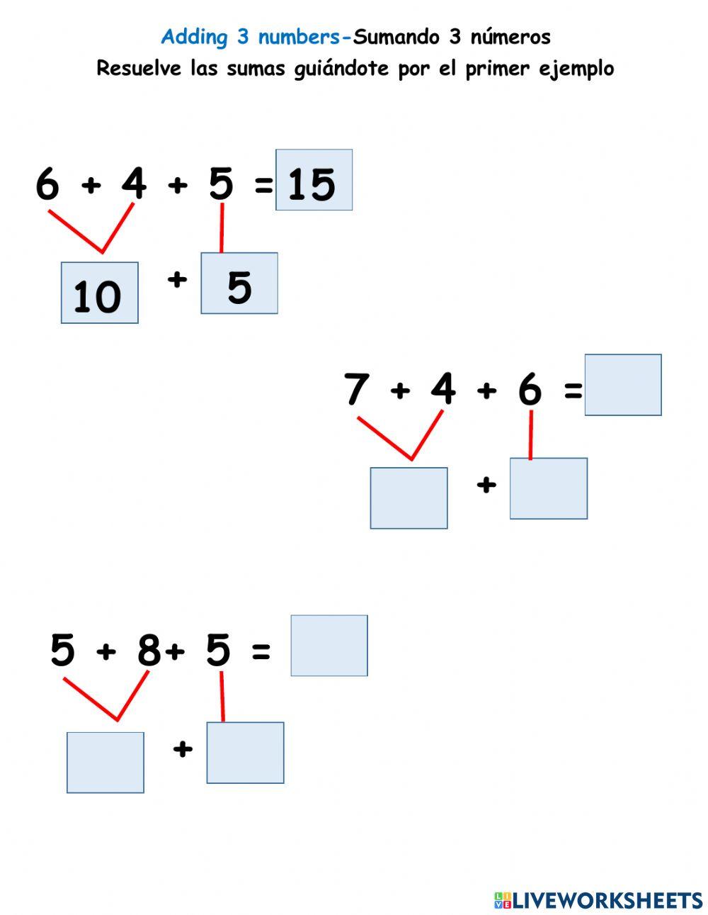 Adding 3 numbers Adding 3 numbers