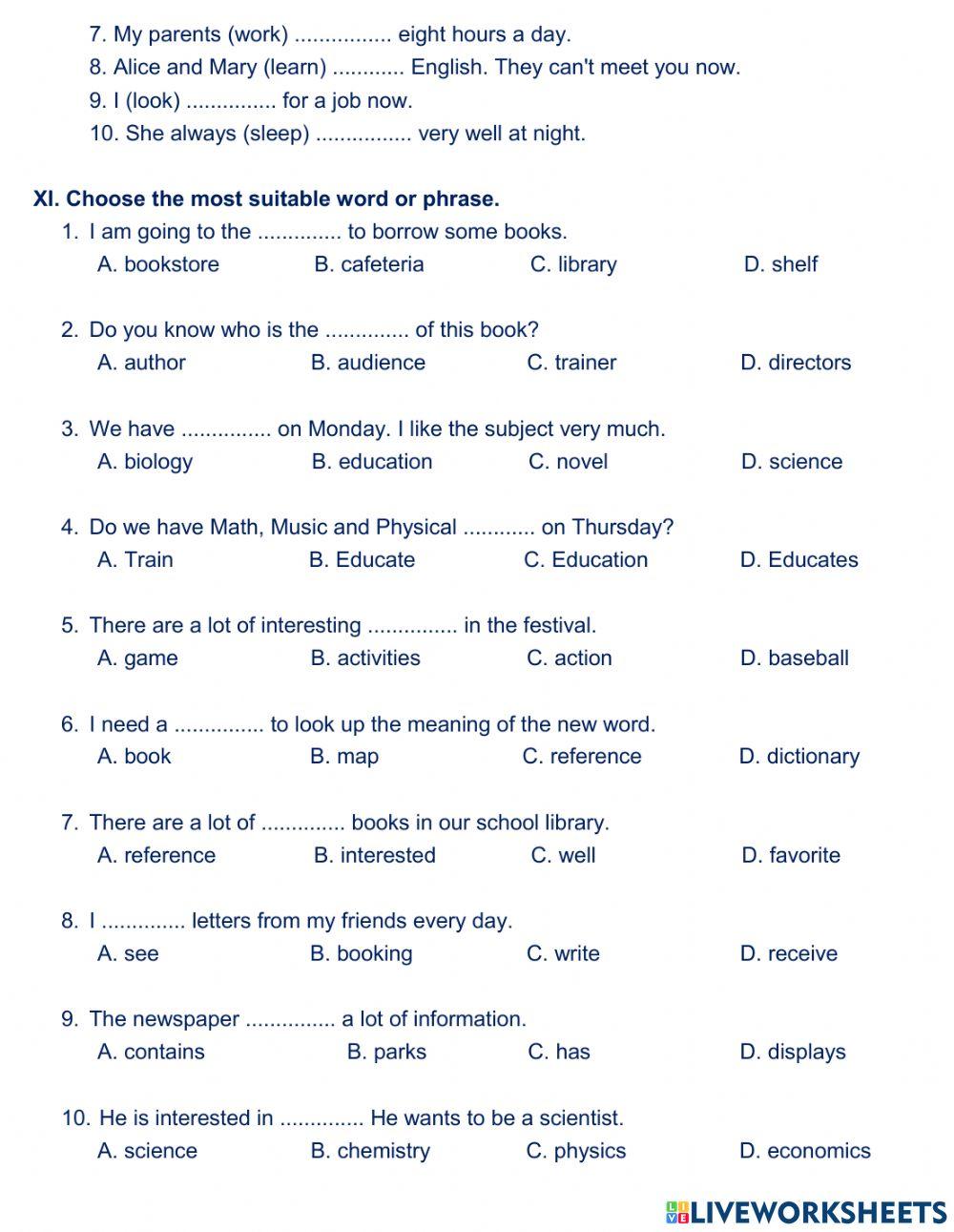 English 6 - Unit 1 - Practice