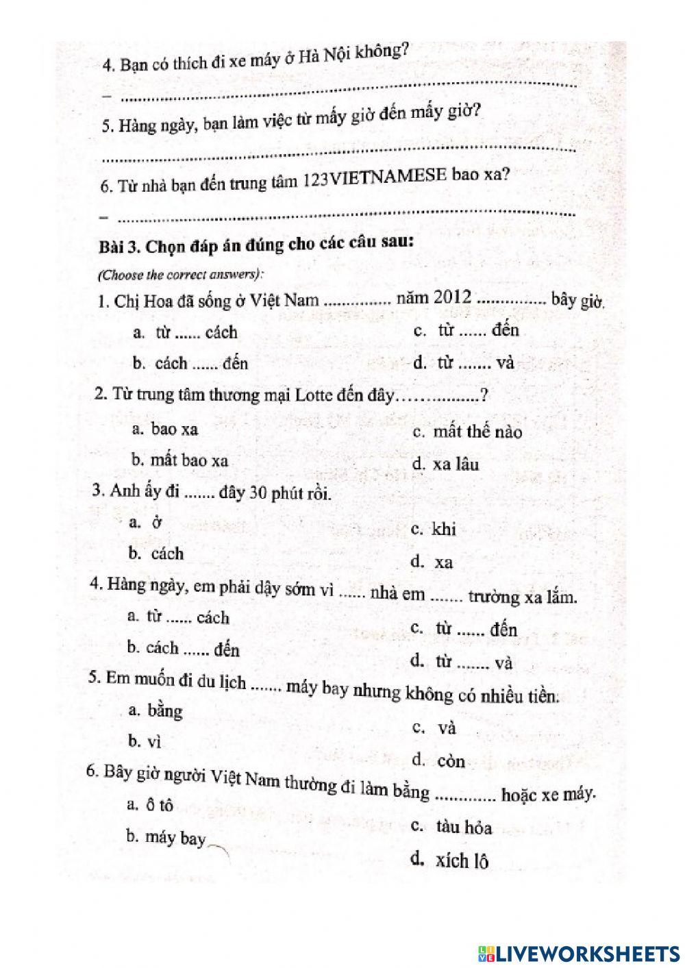 Unit 10: Anh đi thẳng đường này