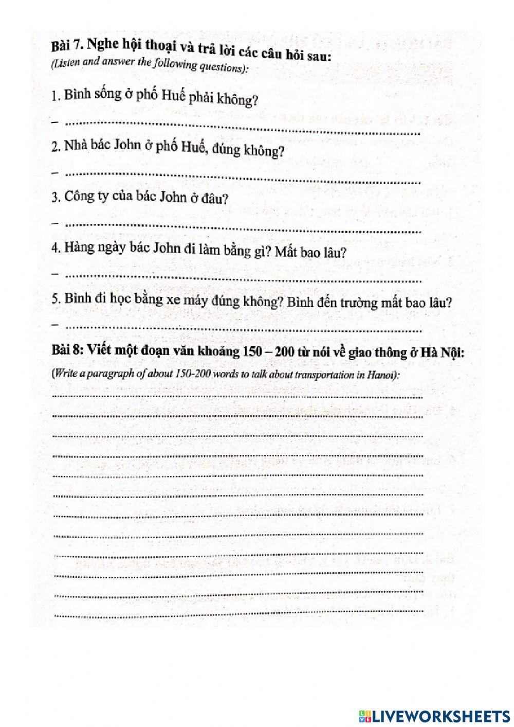 Unit 10: Anh đi thẳng đường này