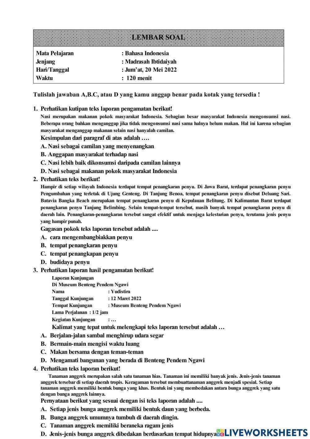 Um bahasa indonesia 6 2022