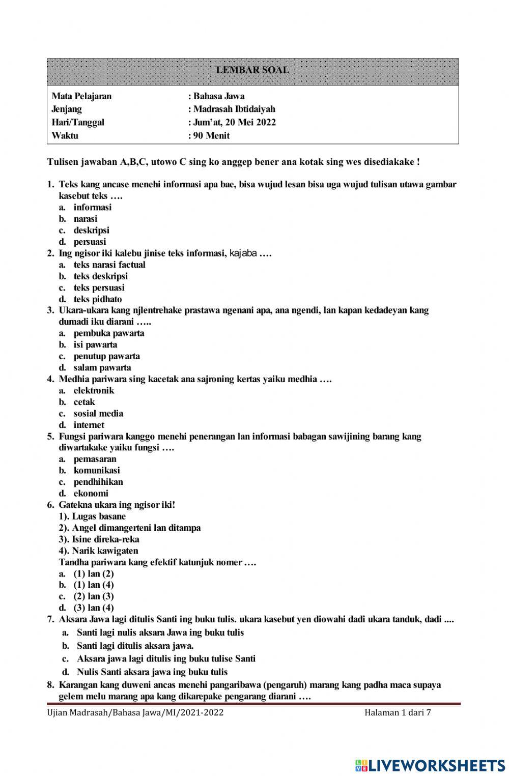 Um bahasa jawa 6 2022