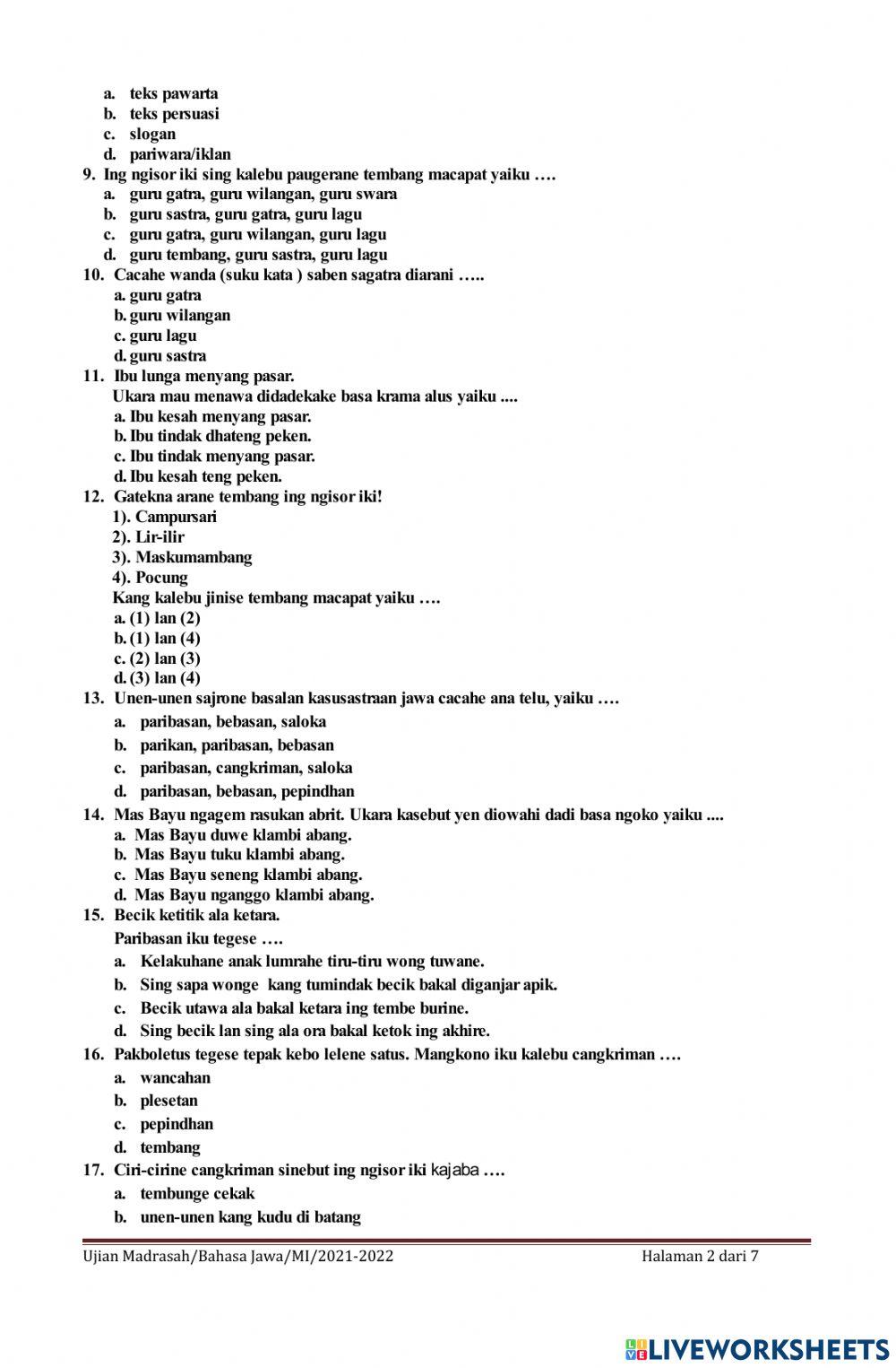 Um bahasa jawa 6 2022