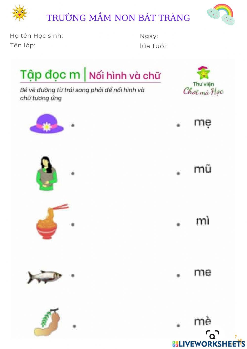 Phiếu bài tập phát triển ngôn ngữ