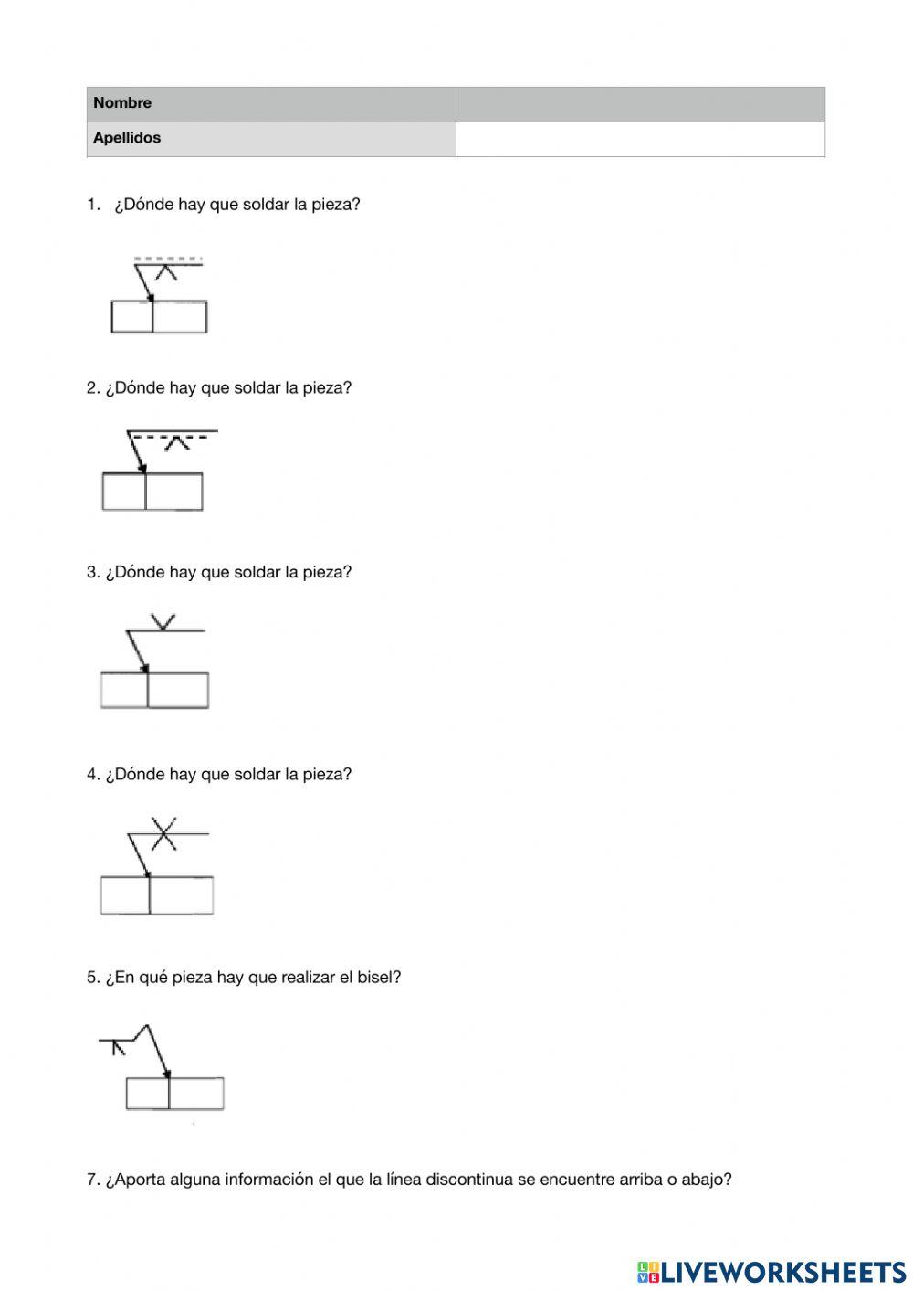Ejercicio Interactivo Símbolos de soldadura