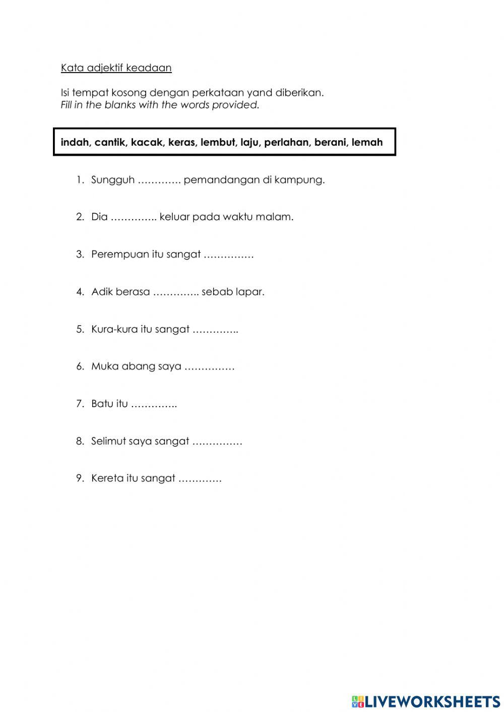 Kata adjektif keadaan