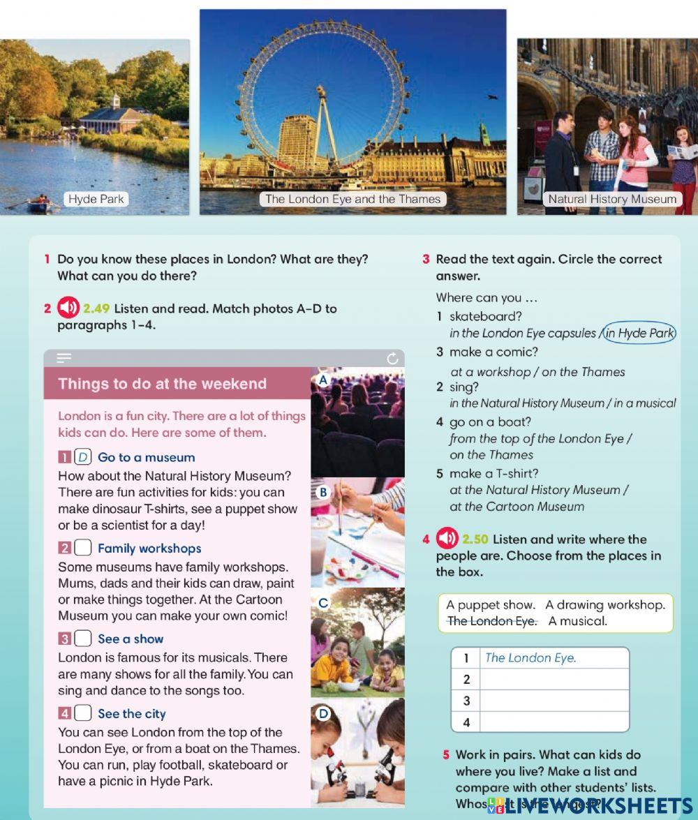 Things to do at the weekend