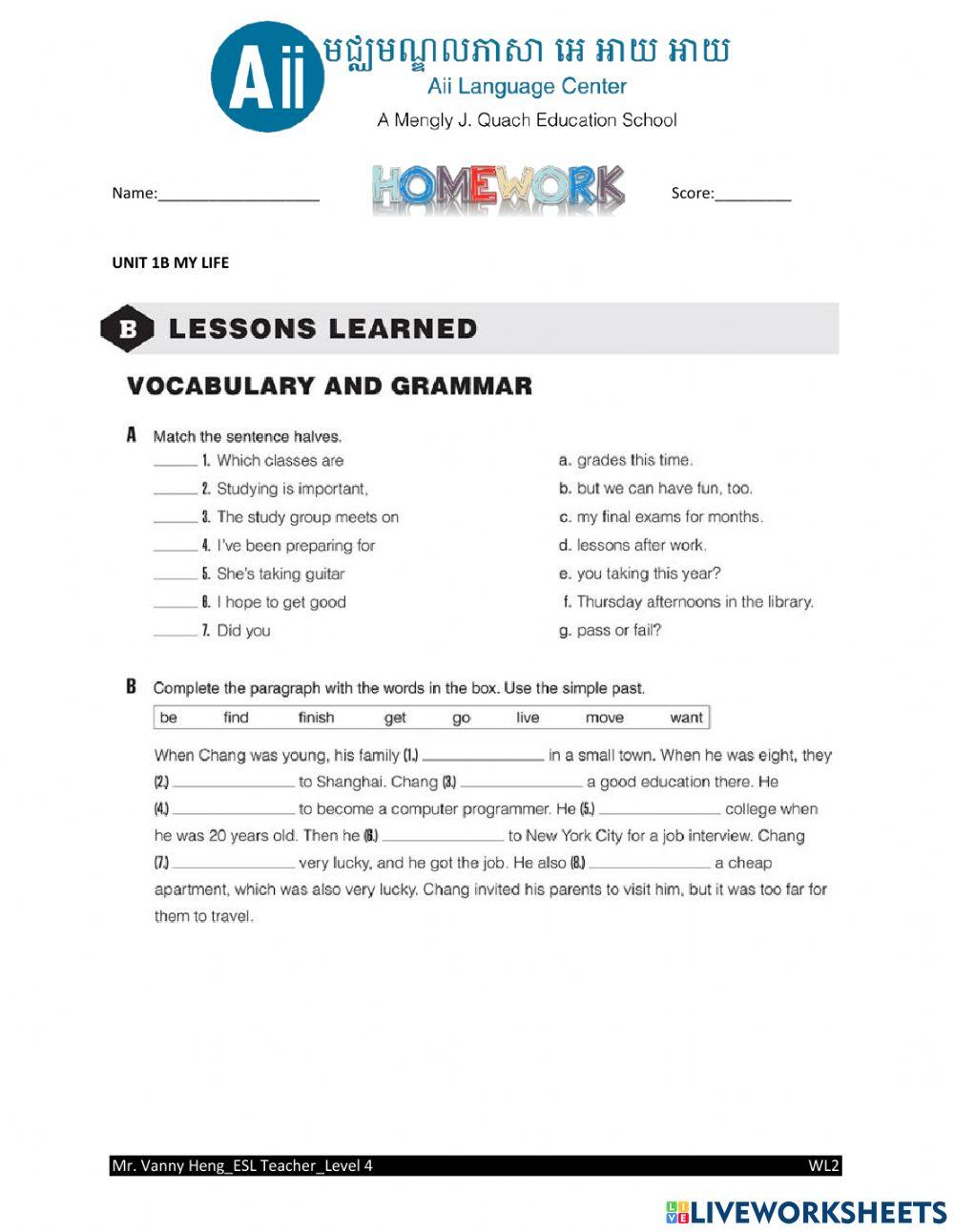 WL2 4th Edition-Unit1B-HW3