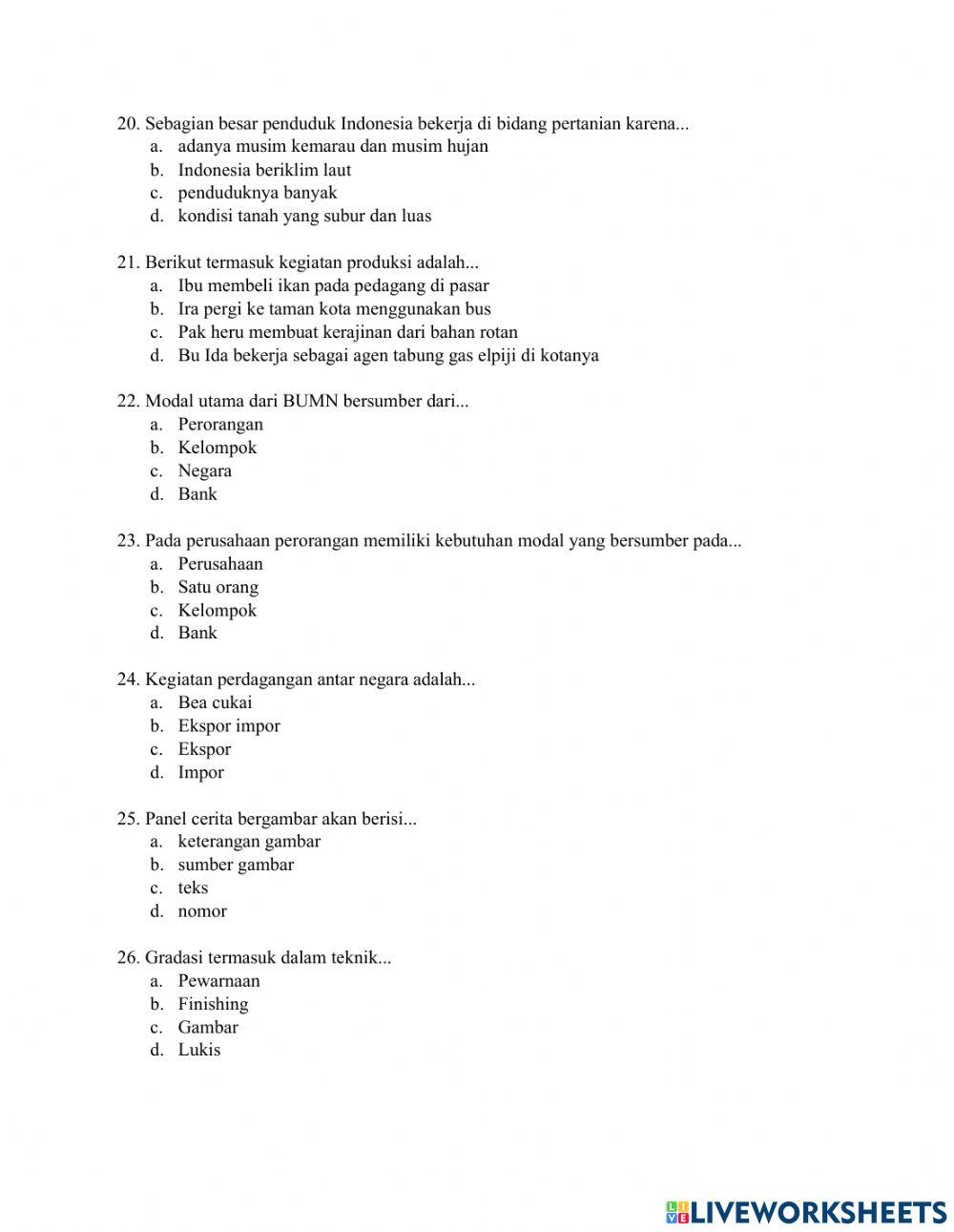 Latihan tema 8 - les