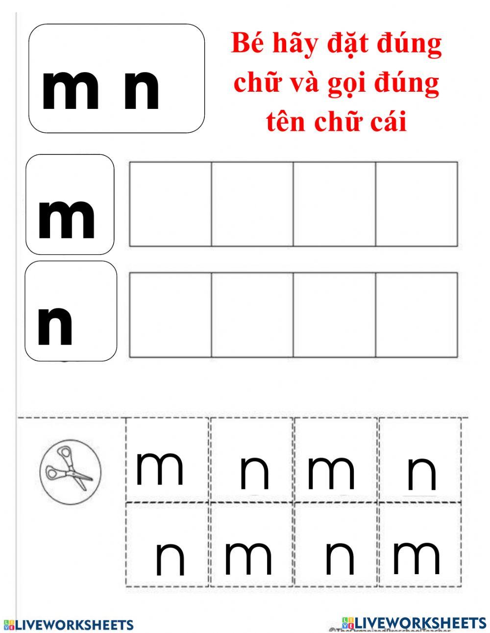 Bé hãy đặt đúng chữ và gọi đúng tên chữ cái