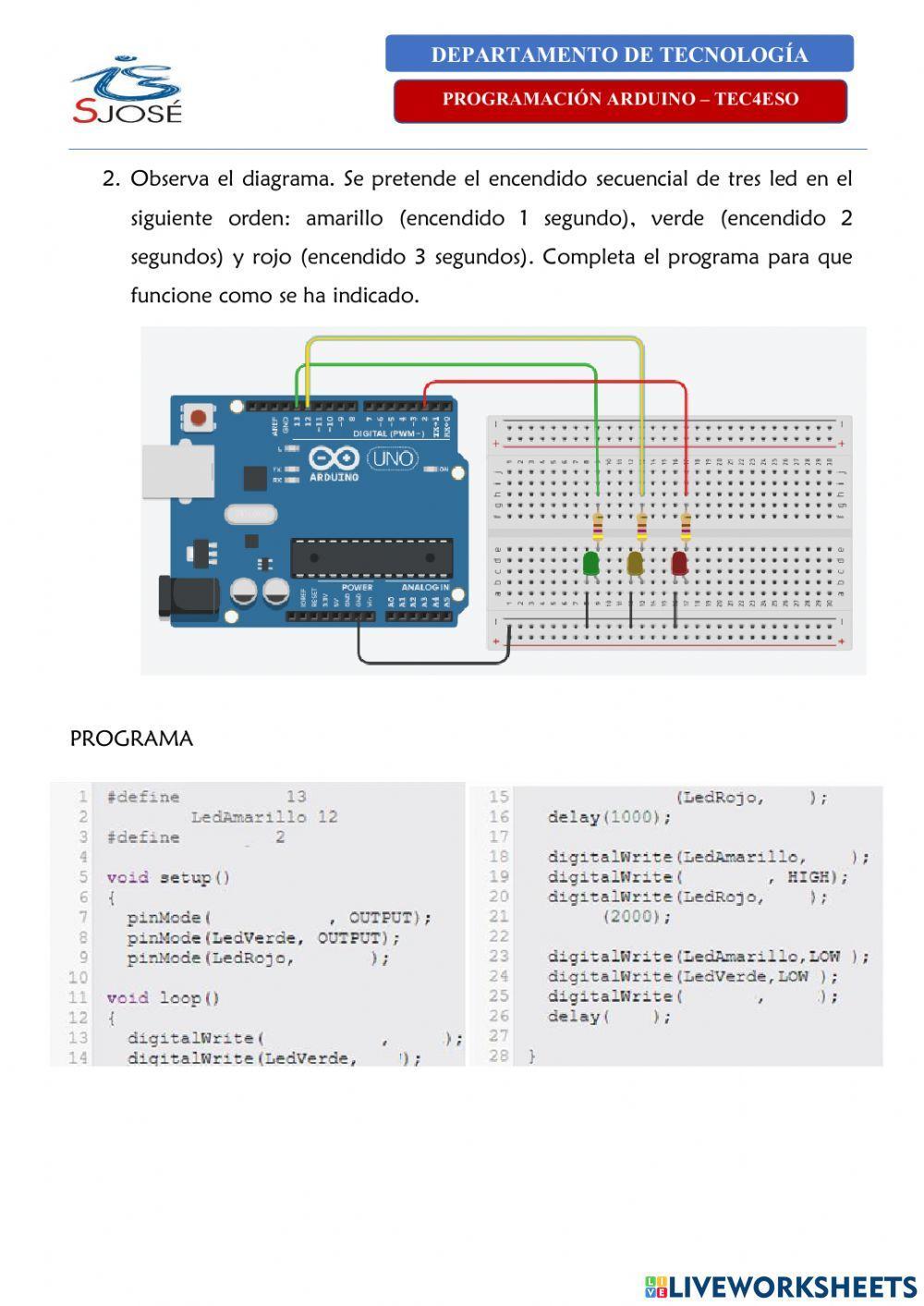 Práctica Programación Arduino - 2 Práctica Programación Arduino - 2