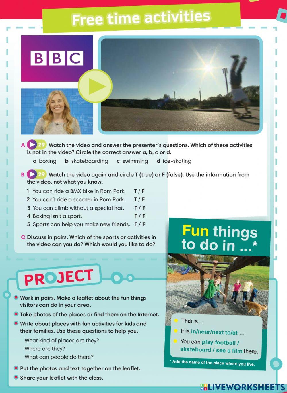 Free time activities