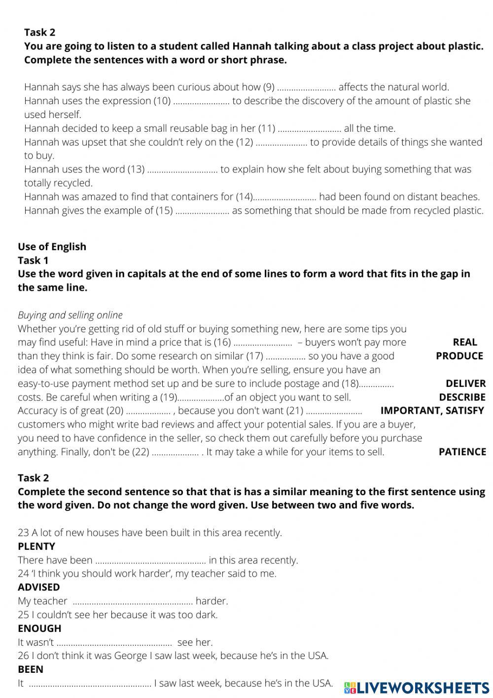 Gold exp b2 - final test - units 6-10