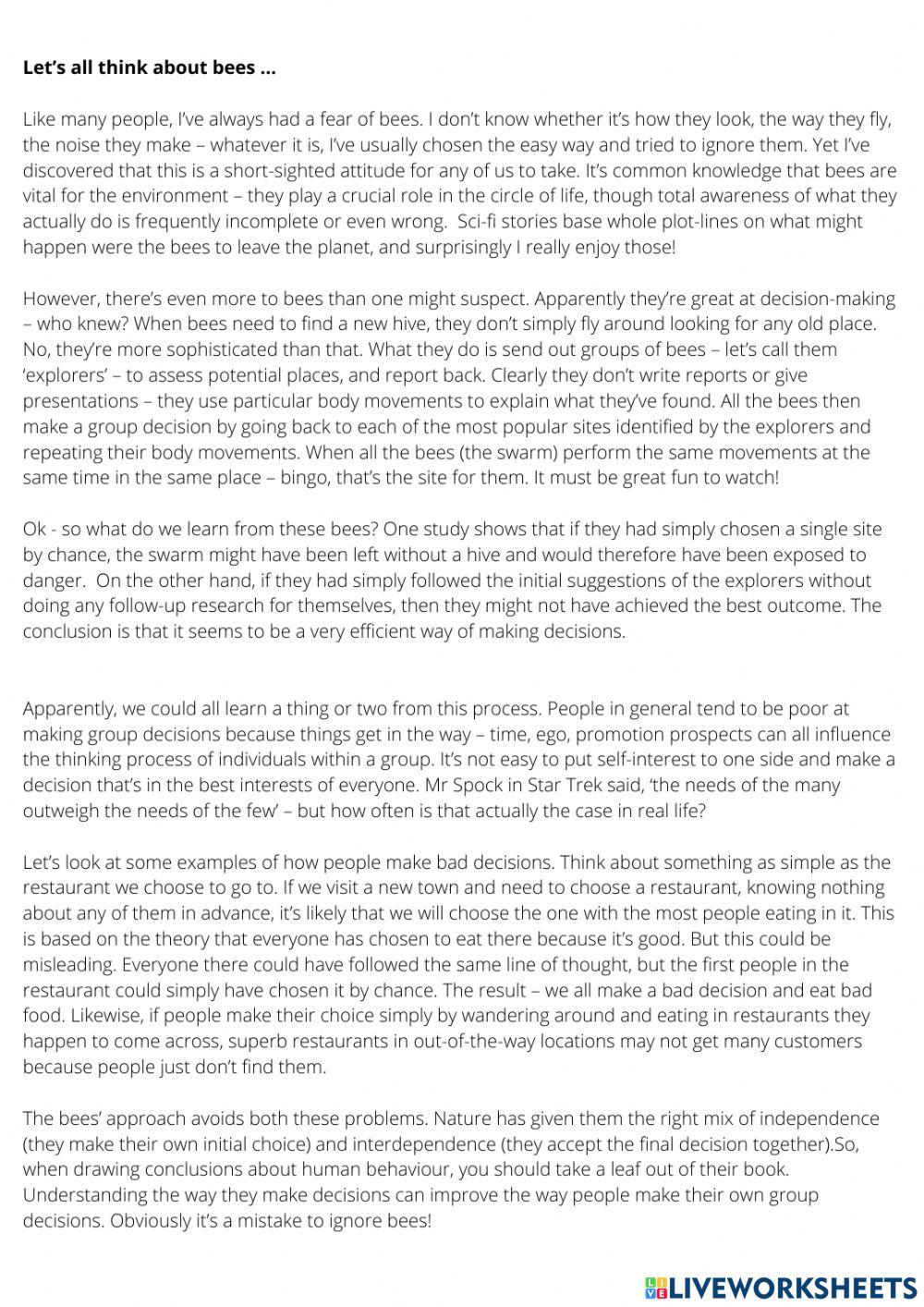 Gold exp b2 - final test - units 6-10