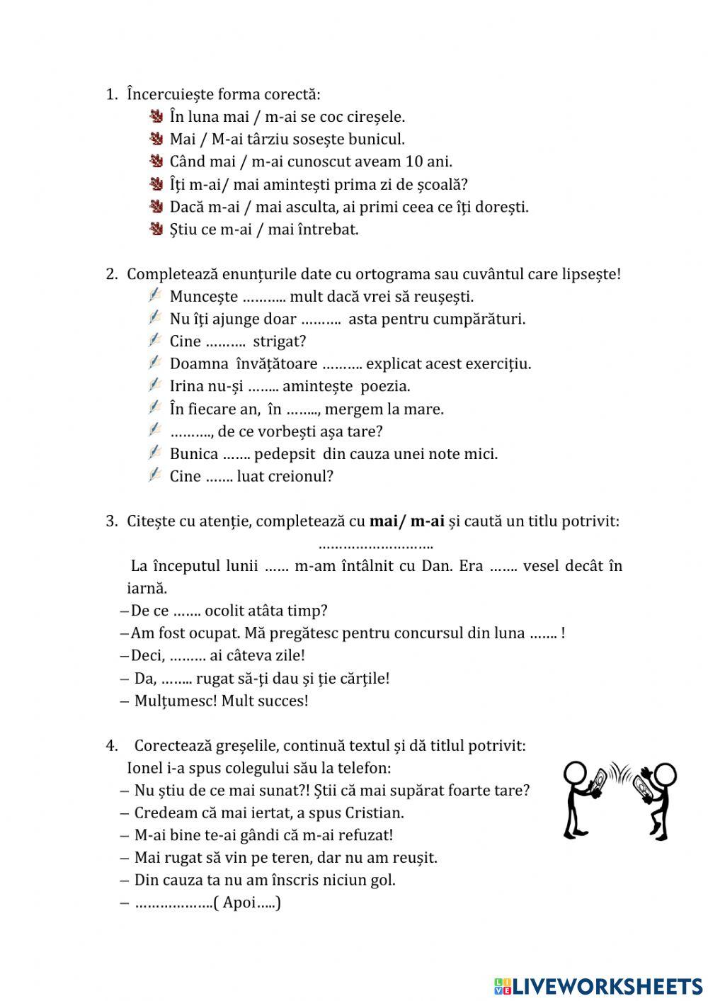 Scrierea corectă mai - m-ai