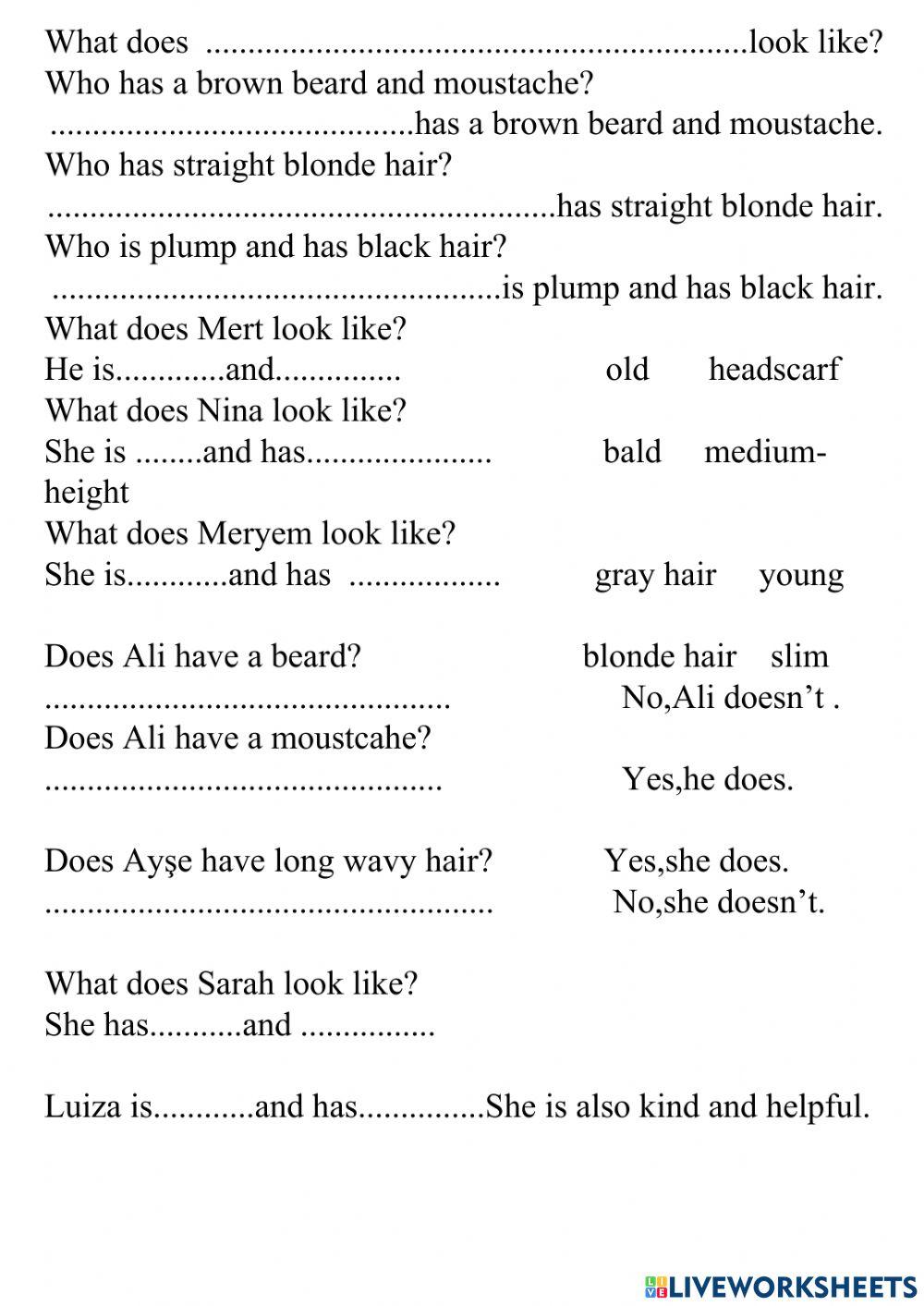 What does....look like?