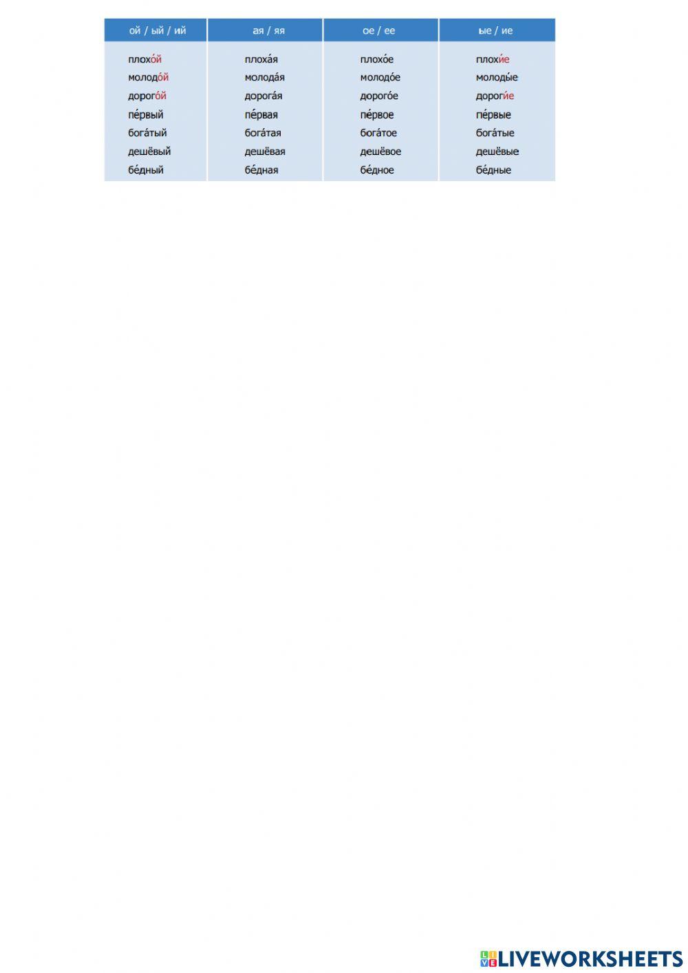 Калинка. Урок 8. Прилагательные.