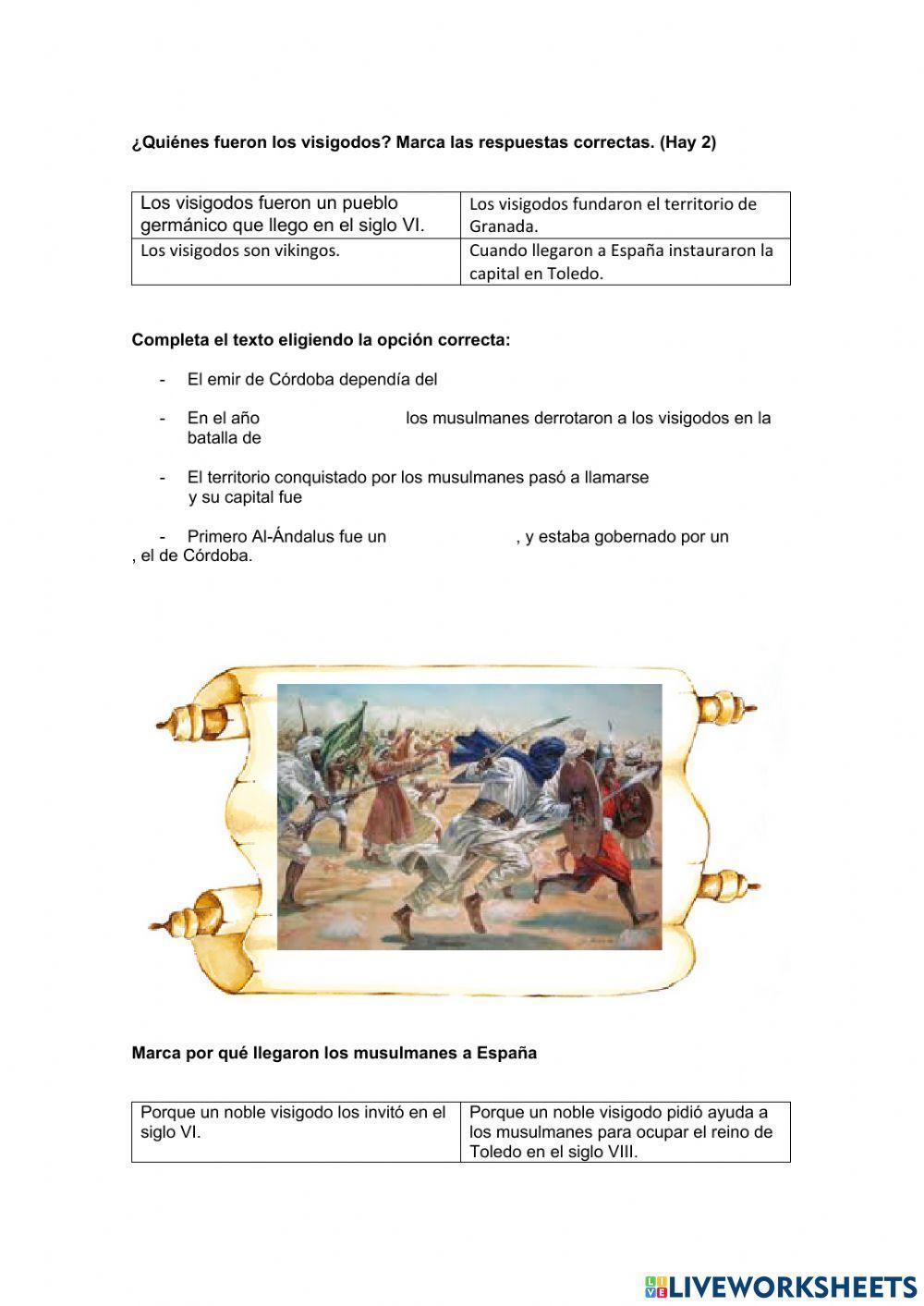 El reino visigodo y la conquista musulmana